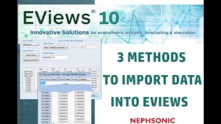 How to import or input data into EViews step by step three 3 methods Eviews 10 [upl. by Assener185]