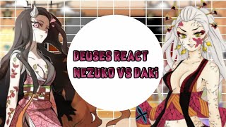 Deuses react a Nezuko vs Daki [upl. by Nnahgiel]