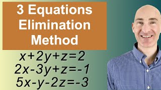 Solving Systems of 3 Equations Elimination [upl. by Carvey]