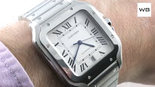 2018 Cartier Santos Large STEEL SmartLink amp QuickSwitch WSSA0009 Santos de Cartier Watch Review [upl. by Nrublim]