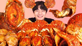 MUKBANG ASMRㅣSpicy Mara Clam BoilScallops Abalone Conch Eat🔥Korean Seafood 후니 Hoony Eatingsound [upl. by Lucinda]