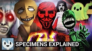 All Specimens from Spookys Jumpscare Mansion Explained [upl. by Estele689]