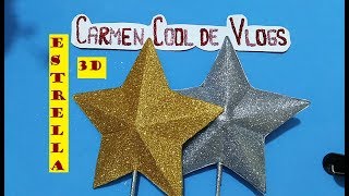 DIY  ESTRELLA PARA ÁRBOL DE NAVIDAD DE FOAMY  CarmenCooldeVlogs [upl. by Rehpotsyrhc]