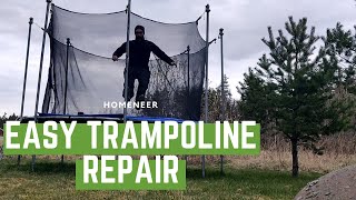 How to Repair a Trampoline Safety Net  Hold it up in place [upl. by Ultan171]