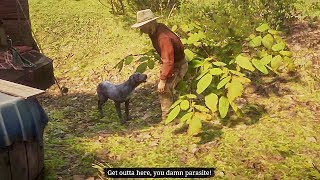 Micah Kicks the Dog Cain  Hidden Dialogue  Red Dead Redemption 2 [upl. by Nyre]