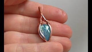 Wire Wrap Simple Mini Pendant Cabochon Tutorial [upl. by Roderigo]