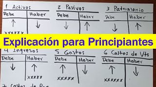 Manejo básico de CUENTAS T Contabilidad básica [upl. by Cornel]