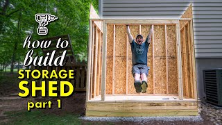 HOW TO BUILD A SHED PT 1  Framing The Floor Walls amp Roof plus Siding [upl. by Harat326]