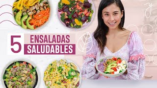 5 Ensaladas Saludables Fáciles y Económicas🥗 Yovana [upl. by Ihab897]