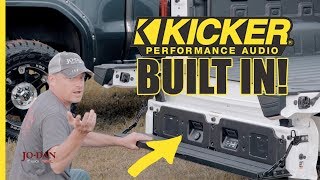 Kicker Audio System in the GMC MultiPro Tailgate overview [upl. by Mairam]