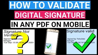 How Validate DIGITAL SIGNATURE in Any Certificate  How to validate digital signature in pdf [upl. by Umeko202]