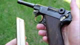 Shooting the Luger P08 9mm pistol [upl. by Doralynn]