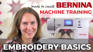 BERNINA Machine Training Embroidery Basics  Quilt Beginnings [upl. by Eenolem174]