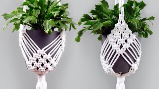 DIY Macrame Plant Hanger Easy NEW Diamond Design [upl. by Marylou787]