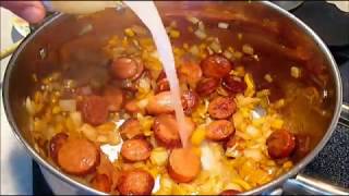 Jambalaya  Classic Shrimp and Andouille Sausage  PoorMansGourmet [upl. by Jemine]