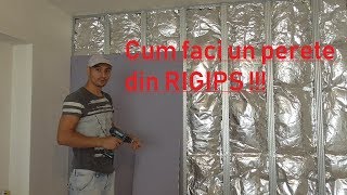 Montaj perete din gips carton  RIGIPS Structuravataplacare [upl. by Yenatirb]