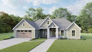 CRAFTSMAN HOUSE PLAN 453400037 WITH INTERIOR [upl. by Yrtnej700]