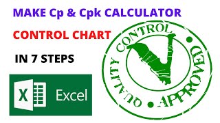 Make CP  CPK Process Capability Calculator in Excel with control chart [upl. by Ainer627]