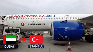 TRIP REPORT  AnadoluJet ECONOMY  Airbus A321NEO  Dubai DXB  Istanbul SAW [upl. by Ahsieat]