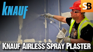 How to Use Knauf Airless Readymix Spray Plaster [upl. by Felske]