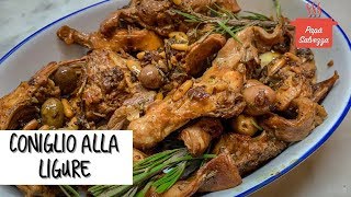 CONIGLIO ALLA LIGURE vera ricetta casalinga genovese [upl. by Ahsuatan]