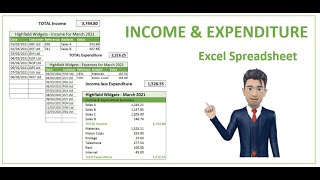 Income and Expenditure Spreadsheet  Step by Step instructions [upl. by Akzseinga444]