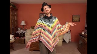 The Granny Square Poncho Crochet Tutorial [upl. by Annoerb810]