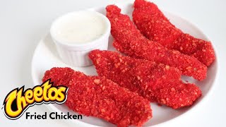 FLAMIN HOT CHEETOS FRIED CHICKEN TENDERS RECIPE  MUST TRY [upl. by Ydiarf372]