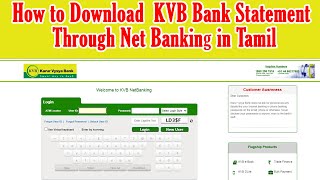 How to Download KVB Bank Statement Through Net Banking in Tamil  KVB Net Banking Tamil  Bee Tech [upl. by Ynnej216]