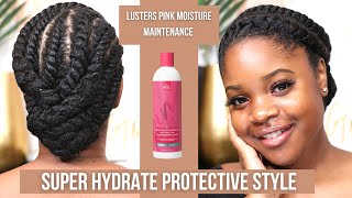 WOW 😍 Quick Low Maintenance Protective Style  Lusters Pink Moisture Maintenance [upl. by Onirotciv]