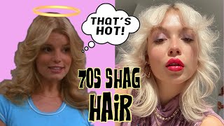 70s shag hair blowout tutorial [upl. by Elkin]