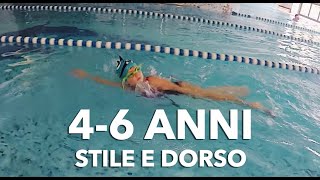 Stile e dorso nuoto bimbi da 4 a 6 anni [upl. by Sandberg]