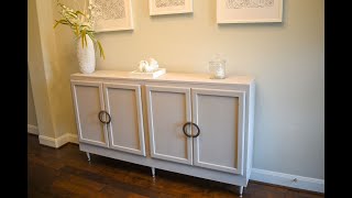 DIY Credenza or Sideboard Cabinet repurpose from Kitchen Cabinets [upl. by Wester320]