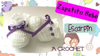 👟Zapatito bebé 03 meses tejidos a CROCHET👟 Shoes baby 03 months Crochet [upl. by Clem]