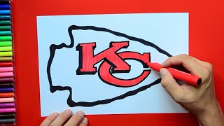 How to draw Kansas City Chiefs Logo NFL Team [upl. by Marcos]