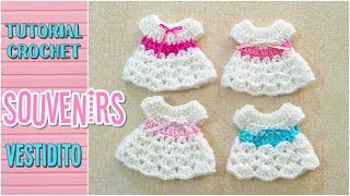 Souvenir a crochet para baby shower vestidito paso a paso [upl. by Ami202]