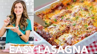 Beef Lasagna Recipe  Easy Dinner   Natashas Kitchen [upl. by Annahoj]