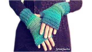 Crochet Pattern Quick Easy Fingerless Mitts Women [upl. by Wons]