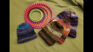 Loom Knitting a Brimmed Hat  Full Tutorial [upl. by Wickham]