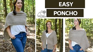 CROCHET BeginnerFriendly PONCHO from a Rectangle [upl. by Ennis]