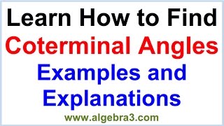 How to find Coterminal Angles [upl. by Naaitsirhc455]