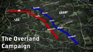 The Wilderness to Cold Harbor Grants Overland Campaign Animated Battle Map [upl. by Shriner]