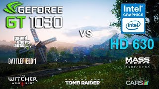 Intel HD Graphics 630 vs GT 1030 Test in 6 Games [upl. by Bo]