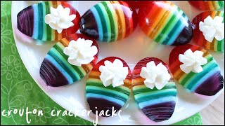 Rainbow JellO Jiggler Deviled Eggs for Easter  Jello Mold Recipe [upl. by Elleryt297]