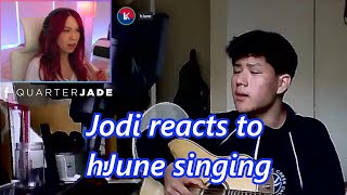 Jodi reacts to hJune singing [upl. by Levenson626]