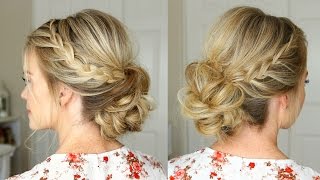 Lace Braid Homecoming Updo  Missy Sue [upl. by Vashtia298]