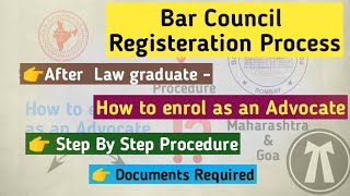 HOW TO ENROLL AS AN ADVOCATE  STATE BAR COUNCIL  MAHARASHTRA amp GOA  STEPS PROCEDURES  AIBE BCI [upl. by Nahc]