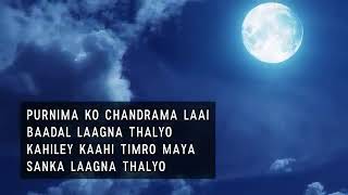 Purnima ko chandrama laai karaoke [upl. by Asin]