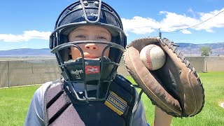 ⚾️FIRST TIME BEING A BASEBALL CATCHER [upl. by Eiffe]