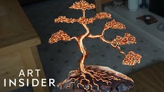 Making Bonsai By Bending Metal Wire  Master Craft [upl. by Nie]